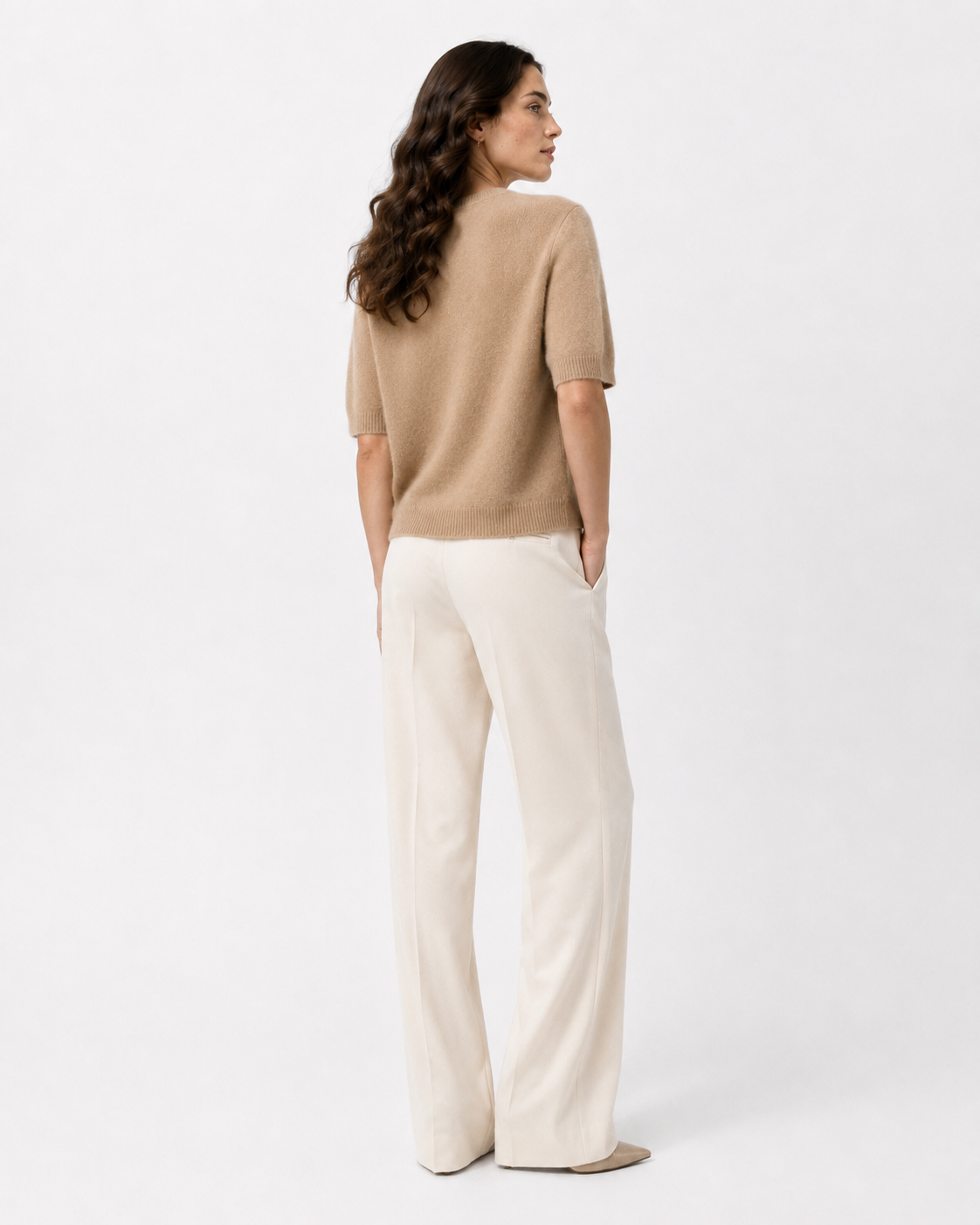 Short-Sleeve Fine-Knit Top