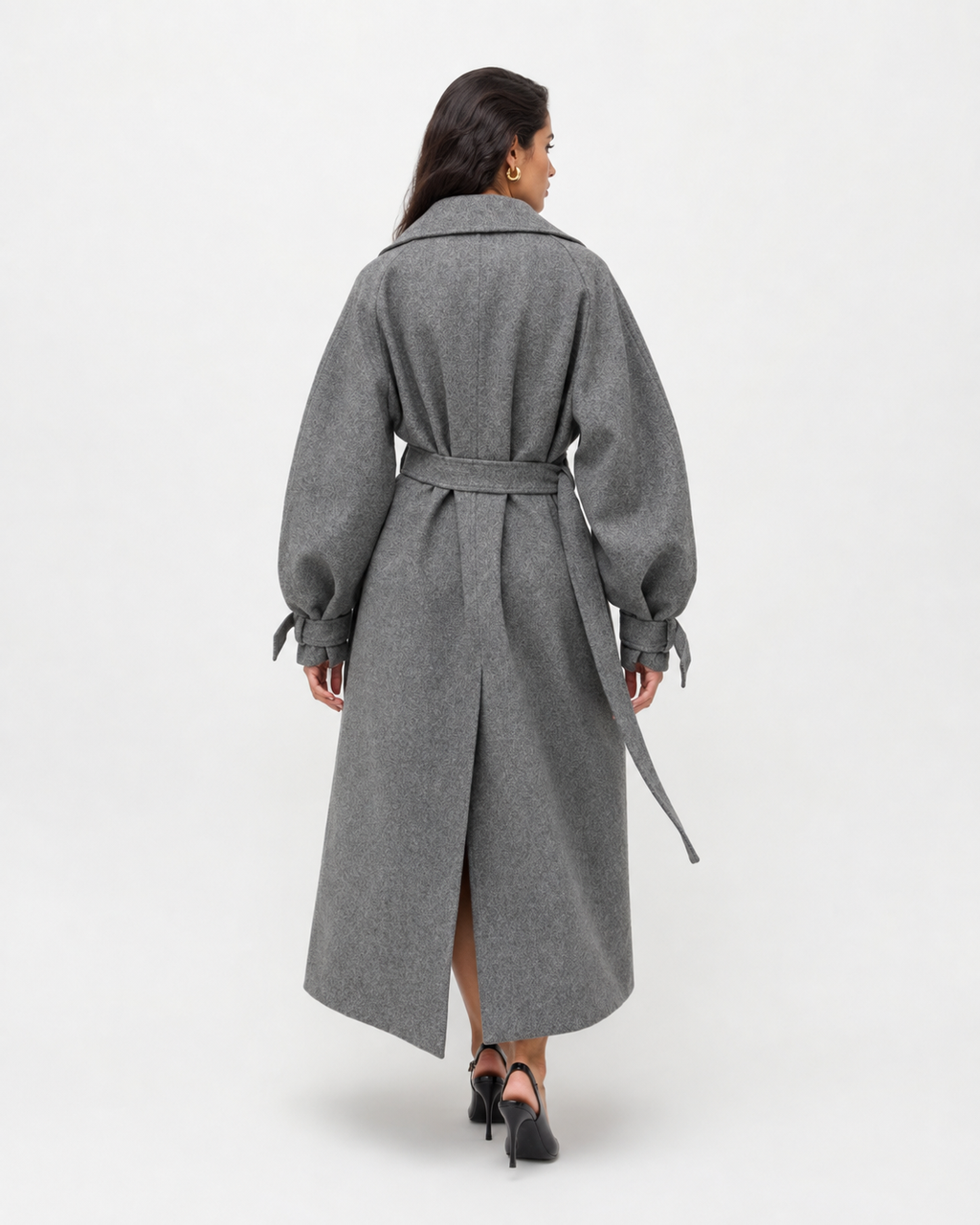 Extra-Long Belted Wrap Coat