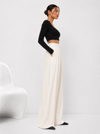 Relaxed High-Waist Wide-Leg Trousers