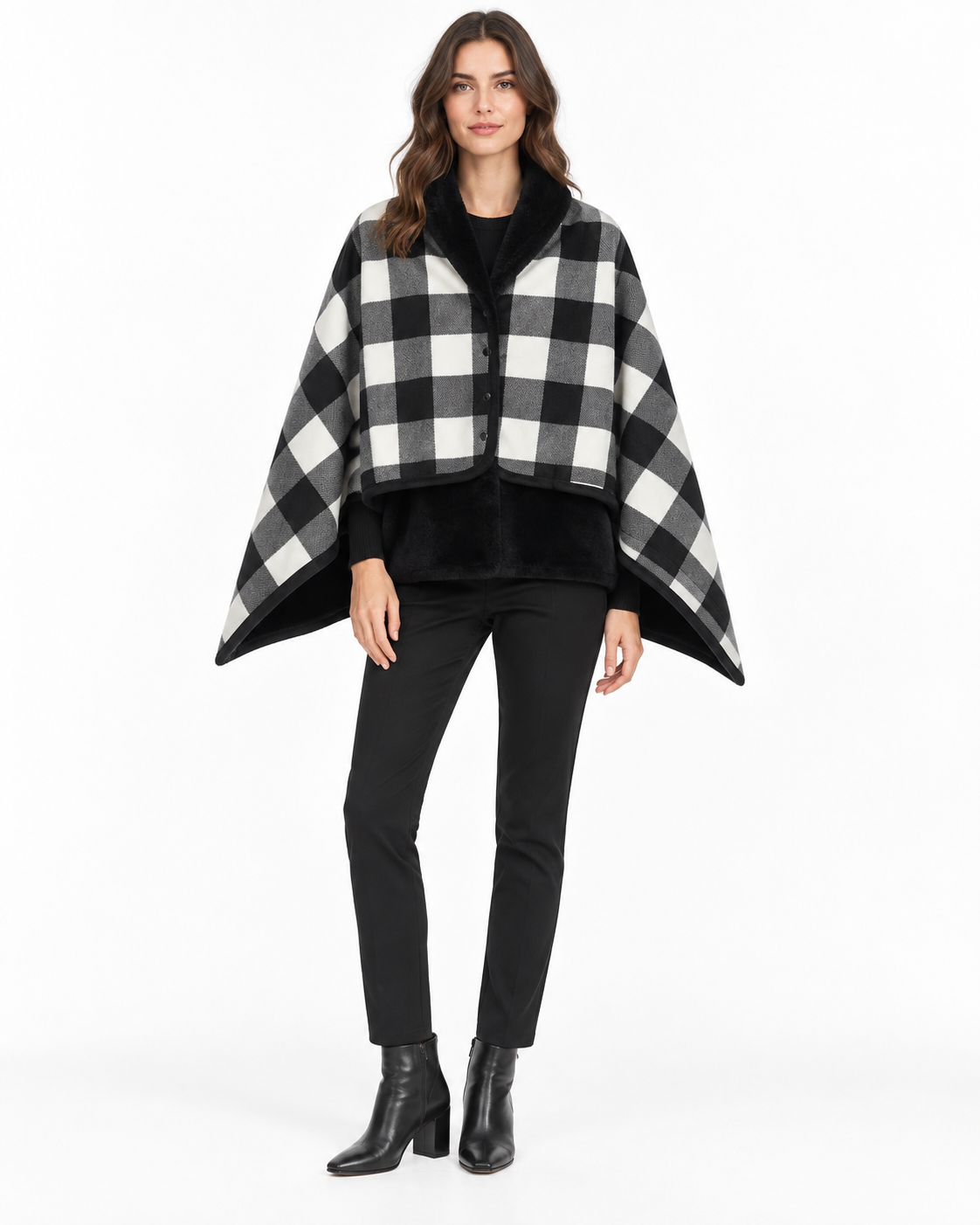 Double-Layer Tartan Blanket Scarf