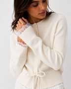 Tie-Front Contrast Cardigan