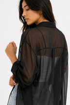 Sheer Organza Relaxed Shirt