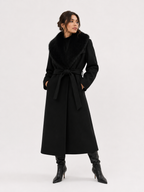 Belted Bordeaux Longline Coat