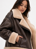 Shearling-Style Aviator Jacket