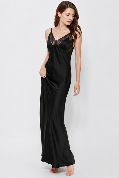 Floral Lace-Trim Maxi Slip Nightdress