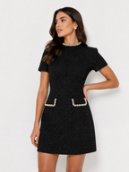Structured Tweed A-Line Mini Dress