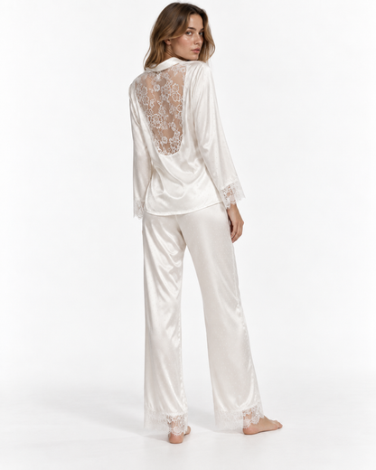 Lace-Detail Long Pyjama Set