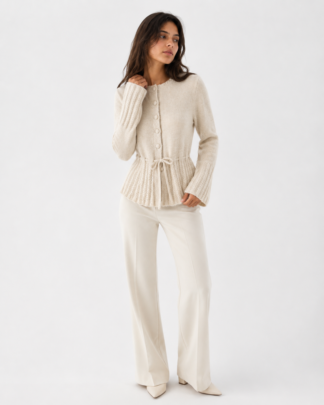 Drawstring Knit Jacket