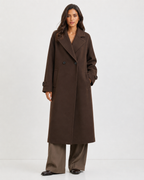 Notched-Lapel Double-Breasted Coat