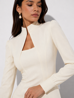 Long-Sleeve Sculpted Midi Dress