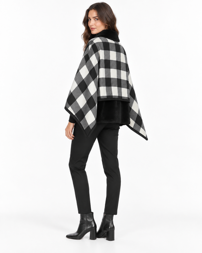 Double-Layer Tartan Blanket Scarf