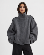 High-Collar Utility Jacket