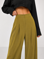 Relaxed High-Waist Wide-Leg Trousers