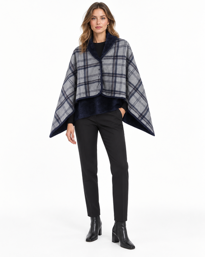 Double-Layer Tartan Blanket Scarf