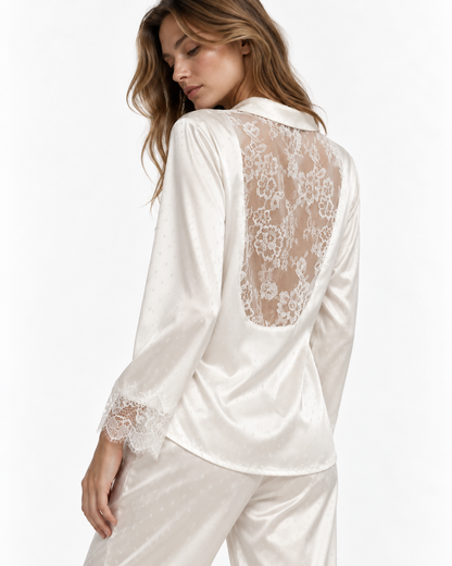 Lace-Detail Long Pyjama Set