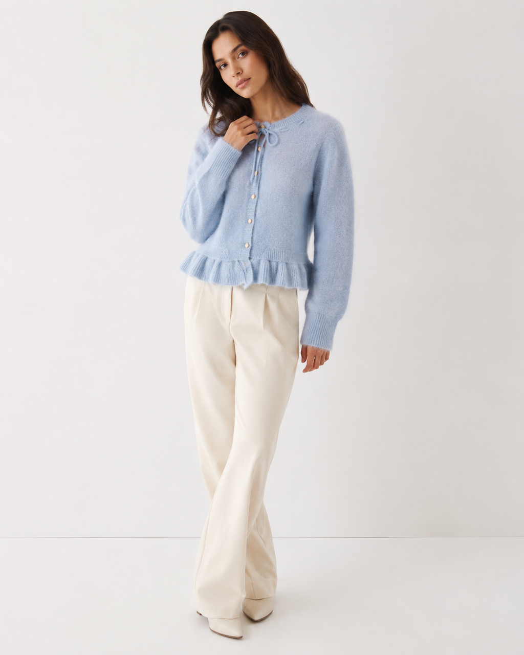 Bow-Tie Knit Cardigan