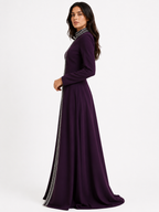 High-Neck Zip-Front Maxi Dress
