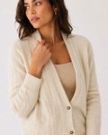 Scarf-Collar Knit Cardigan