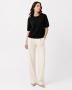 Short-Sleeve Fine-Knit Top