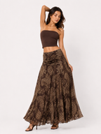 Printed A-Line Maxi Skirt