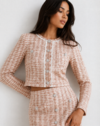 Bouclé Knit Cardigan & Midi Skirt Co-Ord Set