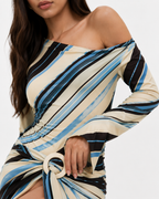 Striped Side-Tie Tunic Mini Dress
