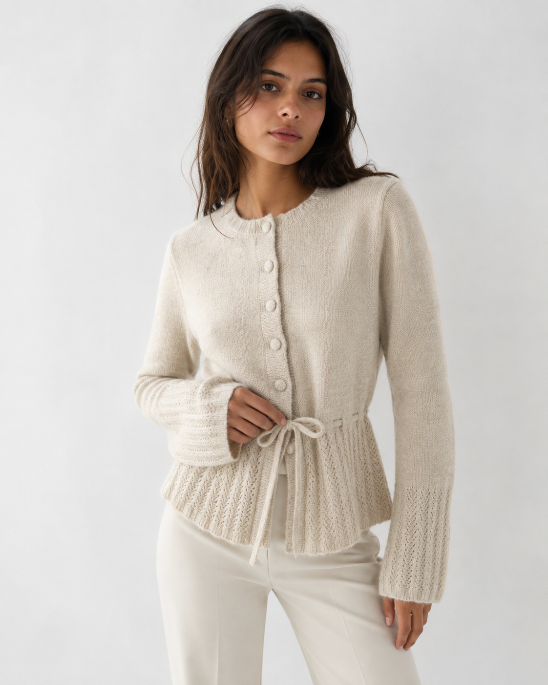 Drawstring Knit Jacket