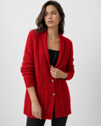 Scarf-Collar Knit Cardigan