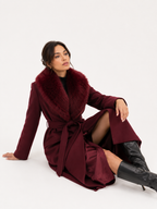 Belted Bordeaux Longline Coat