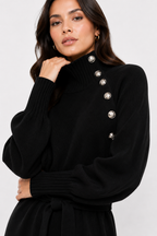 Belted High-Neck Maxi Dress