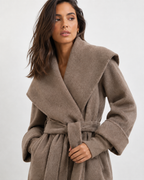 Shawl-Collar Belted Longline Coat