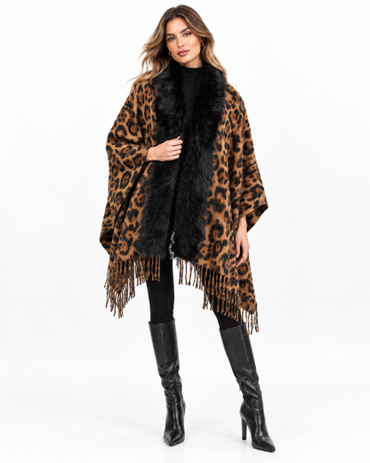 Trimmed Animal-Print Scarf