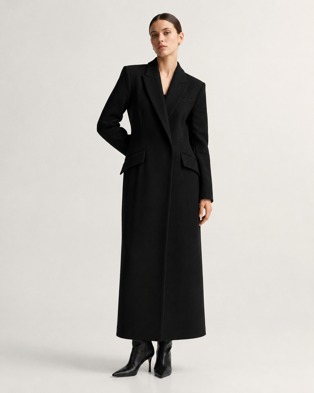 Single-Button High-Collar Coat