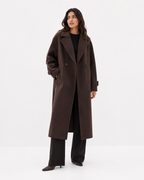 Notched-Lapel Double-Breasted Coat