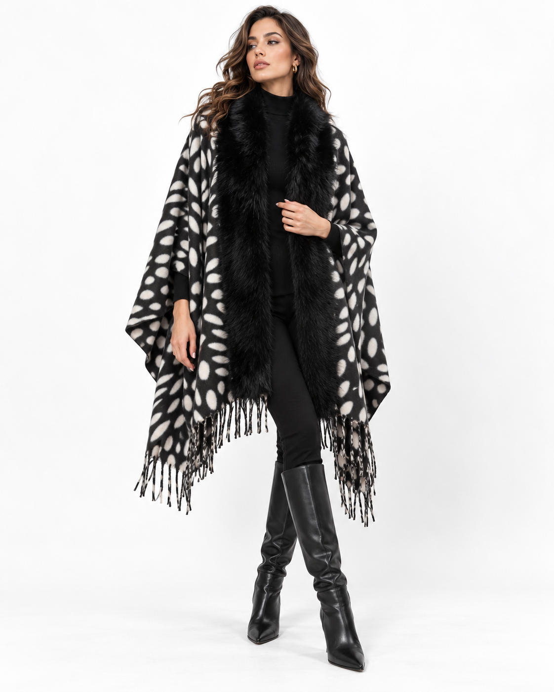 Trimmed Animal-Print Scarf
