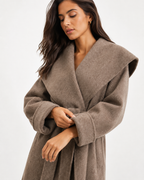 Shawl-Collar Belted Longline Coat