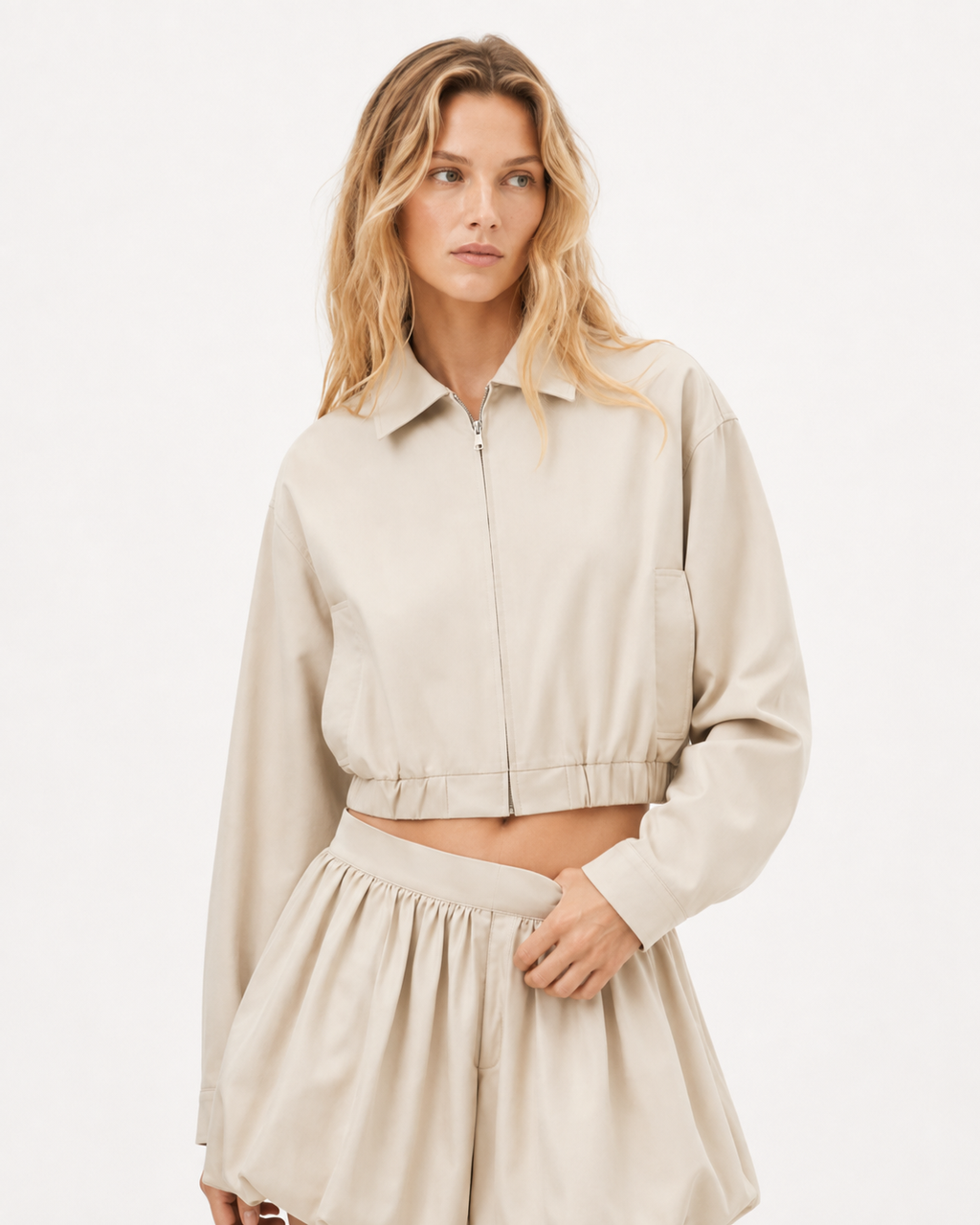 Mock-Neck Activewear Two-Piece Set