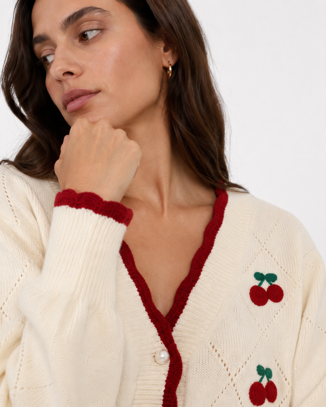 Openwork V-Neck Cardigan