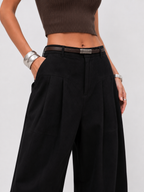 High-Waist Wide-Leg Tailored Trousers