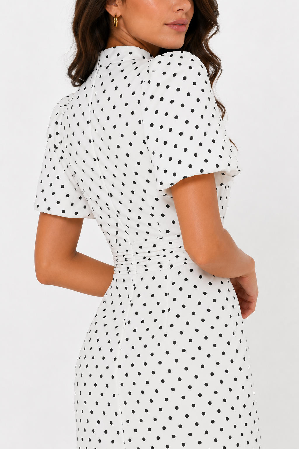 Polka-Dot Cut-Out Mini Dress