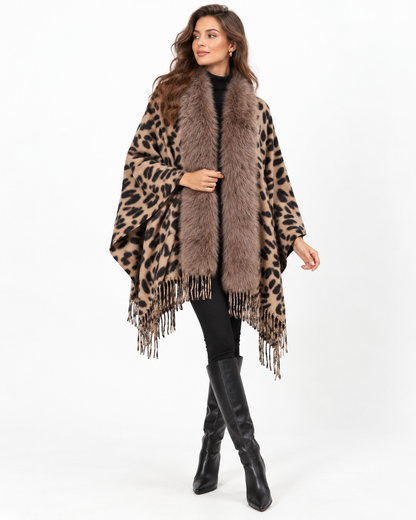 Trimmed Animal-Print Scarf