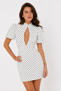 Polka-Dot Cut-Out Mini Dress
