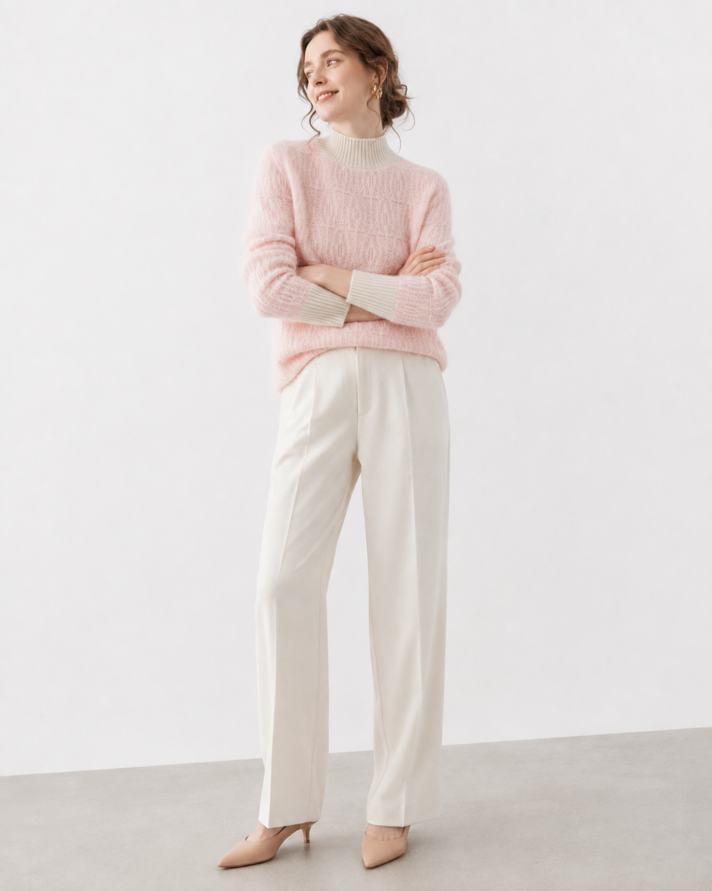 Brushed Mock-Neck Jumper