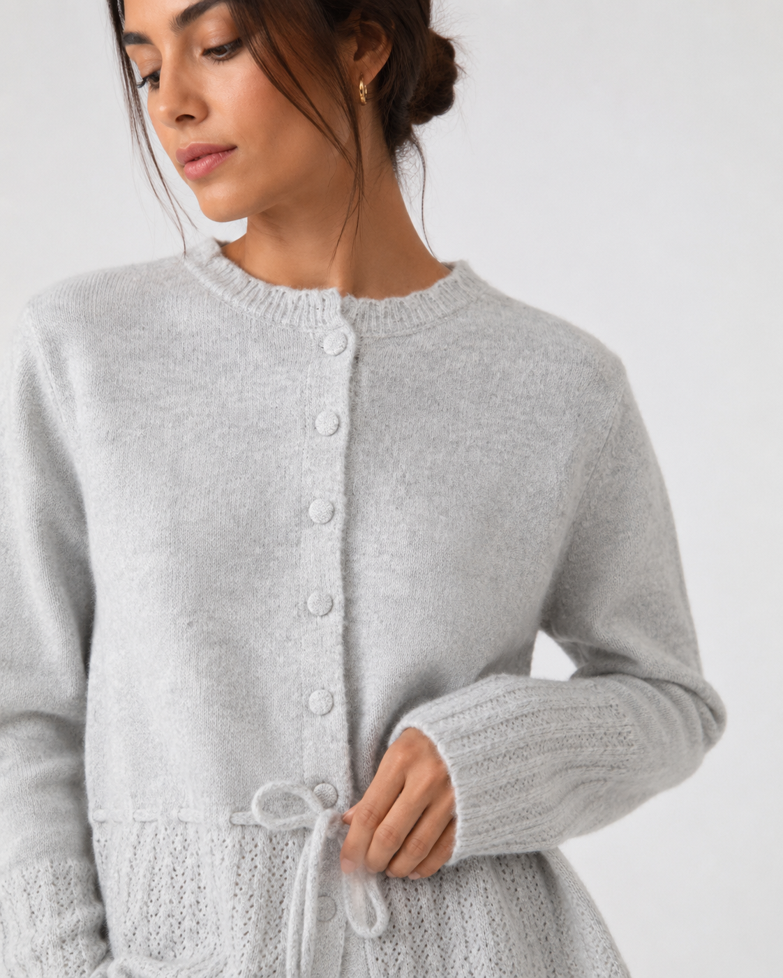 Drawstring Knit Jacket
