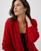 Scarf-Collar Knit Cardigan