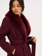 Belted Bordeaux Longline Coat