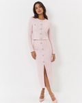 Bouclé Knit Cardigan & Midi Skirt Co-Ord Set
