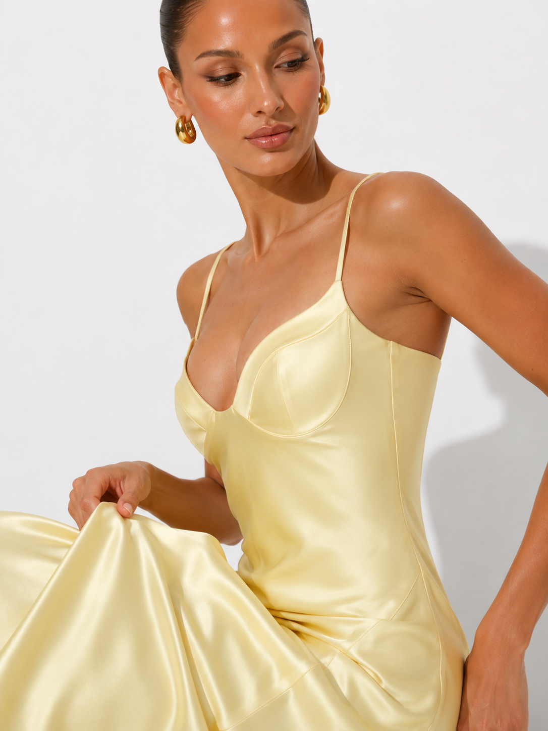 Bustier V-Neck Cami Maxi Dress