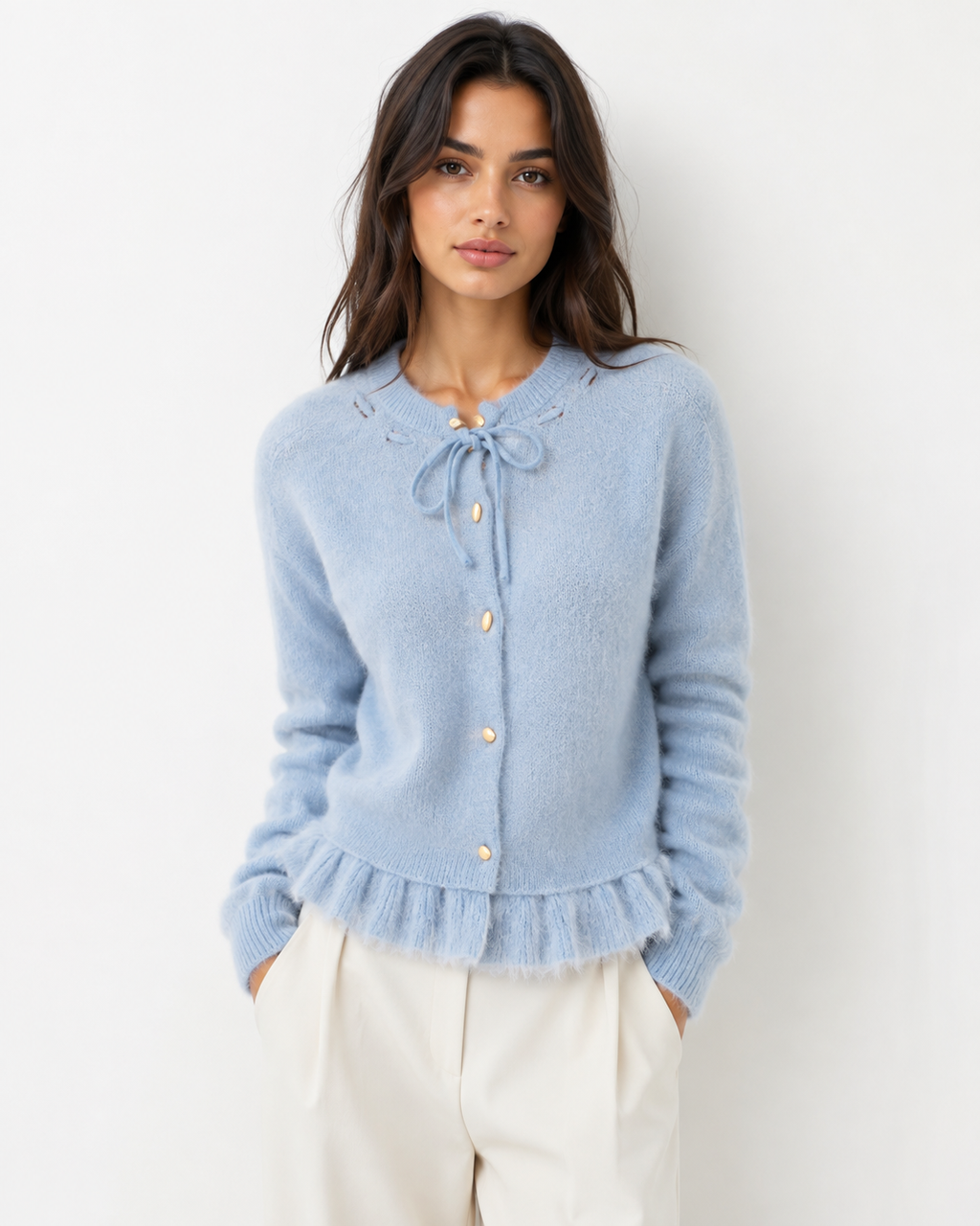 Bow-Tie Knit Cardigan