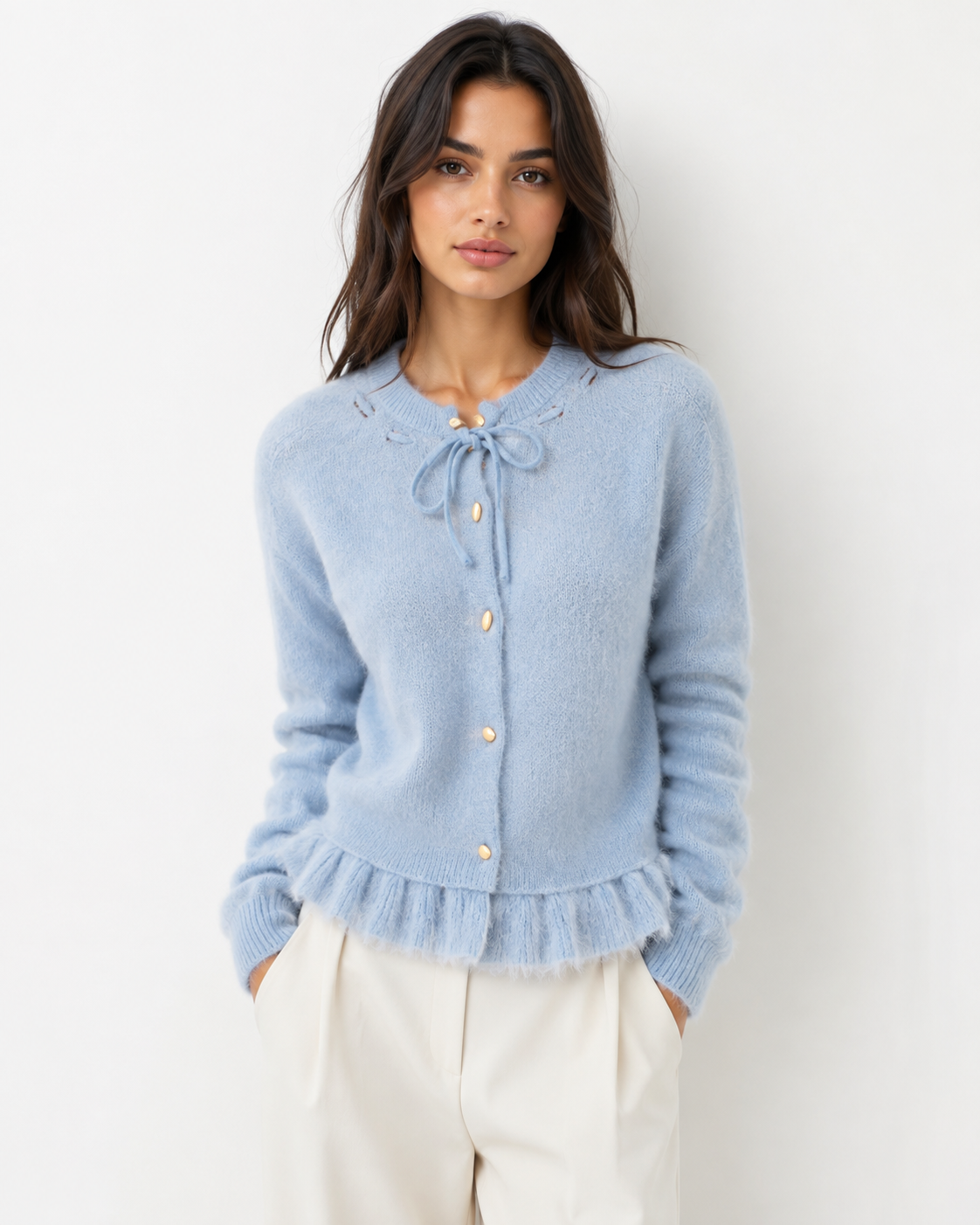 Bow-Tie Knit Cardigan